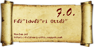 Földvári Ottó névjegykártya